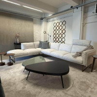 Cassina - Ecksofa Otto 8 Stoff Loira Bianco Weiß Füße Bronze Poliert - 3