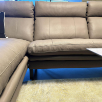 Erpo - Ecksofa Lucca Leder Loden 43 164 Braun Metallkufe Schwarz Inklusive Sessel Und Hocker - 4