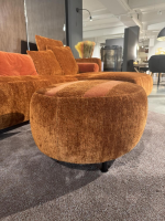 Brühl - Ecksofa Aoyama Stoff 4401 0050 Orange Füße Schwarz Höhenverstellbar Inklusive Hocker - 5