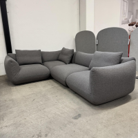 COR - Ecksofa Jalis 21 Stoff 8211 Warmgrau Grau Nahtband 5091 Mittelgrau Inklusive Kissen - 3