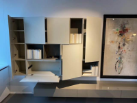 Kettnaker - Wohnwand Alea Hängekombination Lack Und Glas Matt Kiesel Grau Weiß Lowboard Lack Quarz Grau Hochglanz - 3