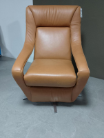 Koinor - Sessel Yoko No 5 Leder B Toro Whisky Braun Gestell 5 Arm Drehkreuz Nickel Silber Satiniert - 2