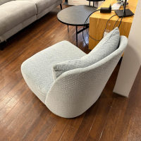 Rom - Sessel Hugo King Stoff Bubble Ice Blau Drehfuß Schwarz - 2