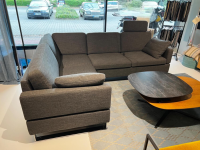 Brühl - Ecksofa Alba Stoff 4448 0099 Grau Metallkufe Verchromt Glänzend Inklusive Armlehnkissen - 7