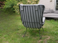 Freifrau - Sessel Leyasol Wingback Chair Hochlehner Stoff Lopi Cloud Grau Drahtgestell ME001 Schwarz Mit Kunststoffgleitern - 7