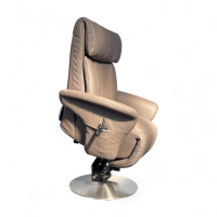 himolla - Relaxsessel 7727 Easy Swing Leder Longlife Rustika 24 Braun Drehteller Edelstahl 2 Motorig Mit Aufstehhilfe - 3