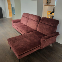 Activineo - Ecksofa Garbo Stoff VZP Bordeaux Rot Metallkufe Schwarz Matt Mit Manuelle Kopfteilverstellung - 3