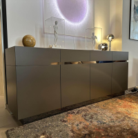 Christine Kröncke - Sideboard GAP Lack Terra Grau Braun Matt Mit Griffmodulen Chrom - 10