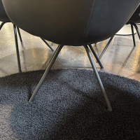 Gealux - 6er-Set Vierfußstuhl Leder Polo 1045 Schwarz Gestell Schwarz Drehbar Inklusive Filzgleiter - 8