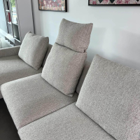 Jori - Ecksofa Tigra Landscape Stoff Monza Melange 99 Beige Füße Metall Bronze Inklusive Kopfstütze - 7