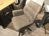 Niehoff - Essgruppe Taiga Tappas Sessel Stoff Aberdeen Anthrazit Gestell Eisen Schwarz Tisch Balkeneiche Natur Massiv - 2