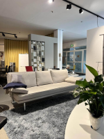 Walter Knoll - Sofa Living Platform 400 30 FLFR Leder Cashmere 1344 Hellgrau Gestell Hochglanz Verchromt - 2