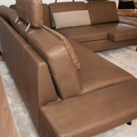 Brühl - Sofa Alba Leder Lama 5669 25 Braun Winkelfuß Schwarz Pulverbeschichtet Höhenverstellbar - 2