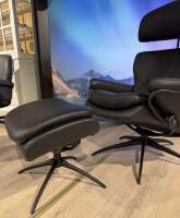 Stressless - Relaxsessel Rome Leder Paloma Black Gestell Metall Schwarz Matt Mit Verstellbarer Kopfstütze Inklusive Hocker - 5