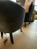 Brühl - Sessel Floret Stoff 4473 69 Dunkelblau Samt Gestell Flachstahl Schwarz Pulverbeschichtet Inklusive Hocker - 6