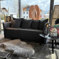 Gervasoni - Sofa Ghost 10 Stoff C Trama Aneto Grau Inklusive Kissen - 2