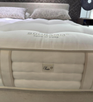 Schramm - Boxspringbett Basis 18 Kopfteil Change Stoff Bella-2690-Platinum mit Matratzen Divina - 4