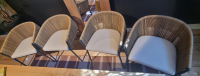 Ligne Roset - 4er-Set Lapel Rückenlehne Synthetischer Rattan Gestell Aluminium Kohlefarben - 2