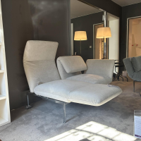 Brühl - Sofa Roro Small Stoff 3613 0045 Beige Grau Gestell Metall Verchromt Mit Verstellfunktion - 6