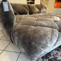 Bretz - Ecksofa Teratai H106li Bezug Stoff 65 9681 Hochflor Velours Feather Grey Grau Gleiter Schwarz - 11