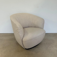 Walter Knoll - Sessel Ishino 195 10 Stoff Gaia 7892 Linen Grau Beige Sockel Holz Schwarz Lackiert Mit Kunststoffgleitern - 6
