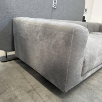 COR - Ecksofa Moss Stoff 8142 Paspel 13 Grau Füße Verchromt Inklusive Rückenkissen - 4