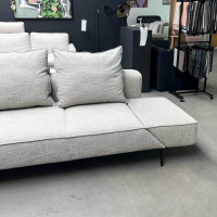 Jori - Ecksofa Longueville Landscape Stoff Savanna 0122 Grau Beige Füße Metall Schwarz Pulverbeschichtet Mit Verstellbaren Armlehnen - 2
