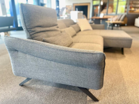 Contur - Ecksofa Bormio Stoff Udine Graphit Grau Gestell Schwarz Inklusive Lendenkissen - 7