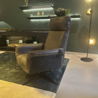 FSM - Sessel Shelby Außen Leder Kashmir Schwarz Innen Leder Naturale Espresso Braun Gestell Stahl Schwarz Pulverbeschichtet - 6