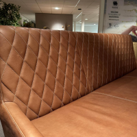 Nouvion - Sitzgruppe Jimmy Bezug Leder Rancho Cognac Braun Gestell Eiche Matt Schwarz - 2