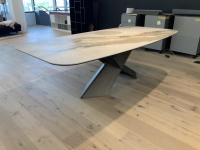 Cattelan Italia - Esstisch Tyron Platte Keramik Marmor Weiß Gestell Metall Bronze Matt - 5