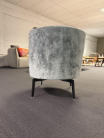 Flexform - Sessel Fauteuil Feel Good Stoff Endo blau Drehbar Inkl. Hocker - 2