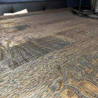 Janua - Tisch S600 Platte Eiche Geräuchert Anthrazit Geölt Und Gebürstet Gestell Rohstahl Lasur Double Brand Color Schwarz - 6