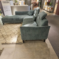 Mondo - Ecksofa Piatto Chill Stoff 0740 03 Petrol Blau Grau Grün Fuß Kernbuche Schwarz Mit Kissen Inklusive Kopfstütze Und Losem Nackenkissen - 8