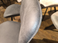 Habufa - 6er Set Stuhl Semmi Lederfaserstoff Taurus Offblack Schwarz Grau Und Kiesel Grau Gestell Metall Schwarz - 7