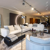 Minotti - Ecksofa Roger Suite Spring Stoff Natte 01 Bianco Weiß Case Lackiert Ghiaccio mit gleichfarbigen Kissen - 2