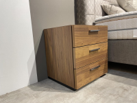 Hülsta - Multi Kommode R Kernnussbaum Griff 007 Silber Mit 3 Schubkästen - 2