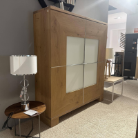 Scholtissek - Schrank Varus Knorrige Eiche Puro Geölt Türen Glas Optiwhite 9010 Weiß Matt 2 Türig - 5