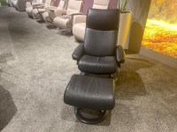 Stressless - Sessel Aura M Leder Cori 19 Black Schwarz Gestell Holz Classic 05 Schwarz Inklusive Hocker - 7