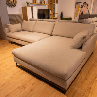freistil Rolf Benz - Ecksofa 134 Stoff 4046 Hell Steingrau Stahlkufe Tiefschwarz Matt Inklusive Kissen - 3