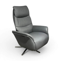 himolla - Sessel 7454 Easy-Swing Leder Longlife Aqua Grau Blau Sternfuß Metall Edelstahl Inkl. 2-Motorig Aufstehhilfe Und Massagefunktion - 4