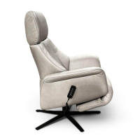 himolla - Sessel 7362 S Lounger Leder 27 Eleganza Coala Grau Gestell Metall Schwarz Mit Herz Waage Position - 3