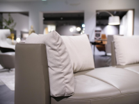 De Sede - Sofa DS 167 Landschaft Leder Select Taupe Grau Füße Edelstahl Inklusive Kissen - 4
