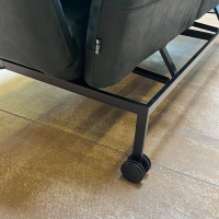 Brühl - Sofa Roro Medium Leder Glove Schwarz Gestell Schwarz Pulverbeschichtet Inklusive 2 Drehsitze - 4