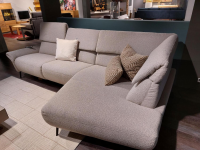 Global - Ecksofa Global Managa Stoff Space Nature Beige Metallfuß Schwarz Rund - 5