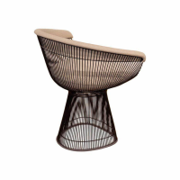 Knoll International - Armlehnstuhl Platner Stoff Hallingdal 103 Beige Stahl Metall Bronze Metallic Lackiert - 3