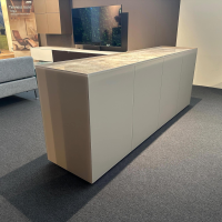 Spectral Smart Furniture - Sideboard Side Korpus Smart Lack Pepple Grau Front Glas Pepple Grau Deckplatte Glas Marmor Travertin Beige Glänzend - 4