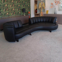 De Sede - Ecksofa DS 1064 River Leder Select 2411 Black Schwarz Füße Hochglanz Verchromt - 8