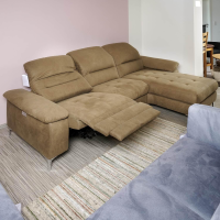 Carina - Upholstered suite 2600 Motorized Cover Clash Olive Metal feet shiny chrome - 5