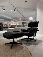 Vitra - Lounge Chair Sessel Leder Natural F Schwarz Schale Esche Schwarz Untergestellt Schwarz Beschichtet Inkl. Ottoman - 2